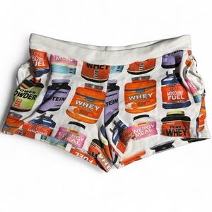 Rare Moschino UnderWear Whey Protein Graphic Multicolor Graphic Shorts